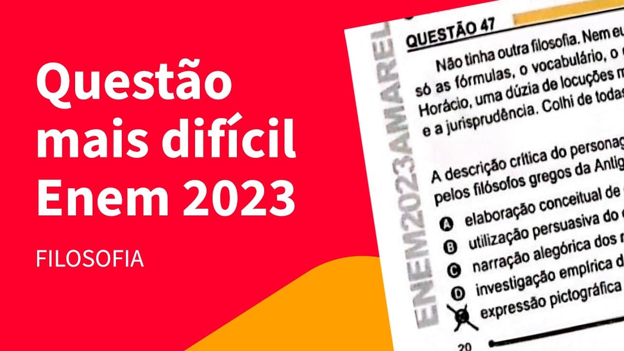 Thumbnail: Entendendo uma questão de Filosofia do ENEM 2023 | ProEnem