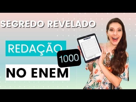 Thumbnail da aula: O SEGREDO para fazer uma REDAÇÃO nota 1000 no ENEM 2020 em menos de 1 hora! │Sarah Schollmeier