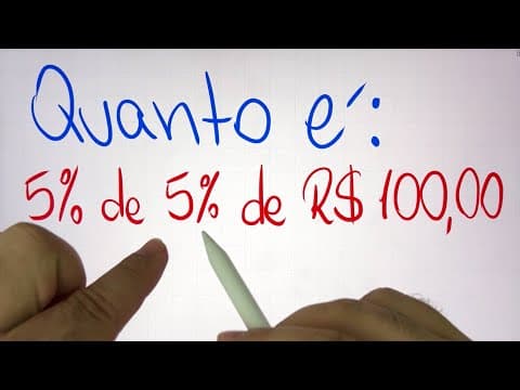 Thumbnail da aula: 🤯 MATEMÁTICA BÁSICA DESBUGADA - 5% de 5% de R$ 100,00 | Você Consegue Resolver essa Porcentagem?