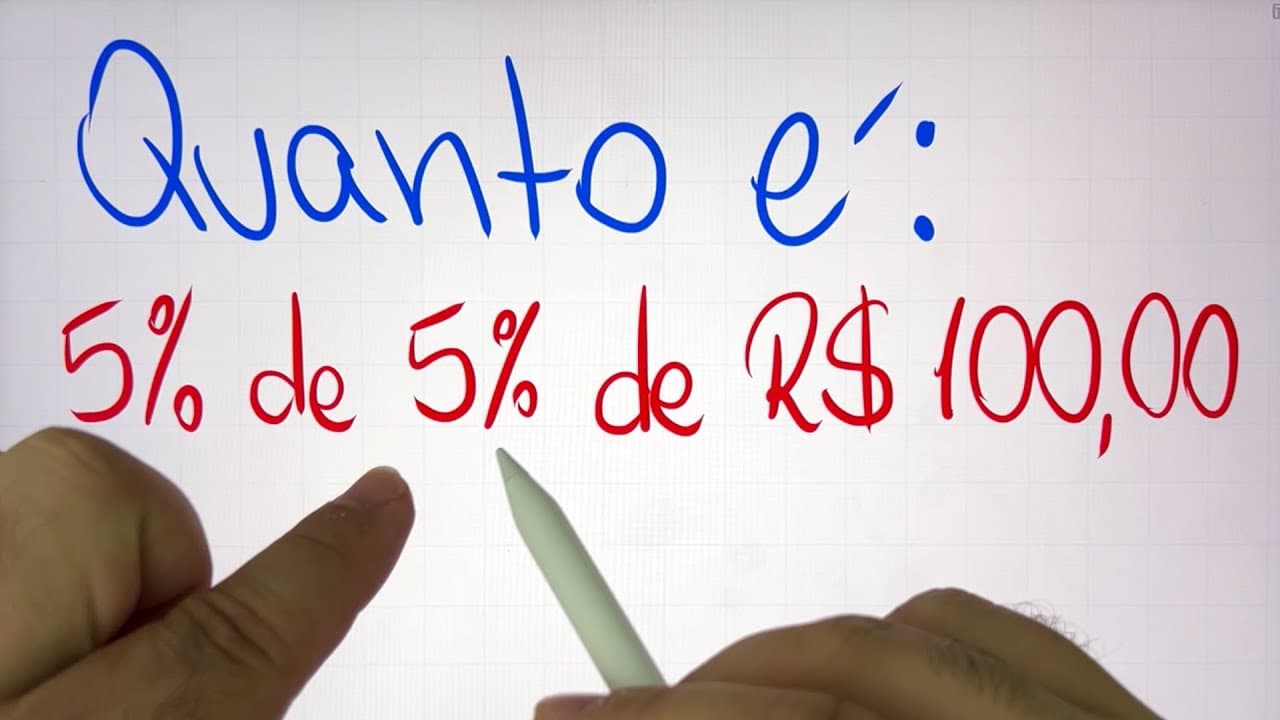 Thumbnail: 🤯 MATEMÁTICA BÁSICA DESBUGADA - 5% de 5% de R$ 100,00 | Você Consegue Resolver essa Porcentagem?