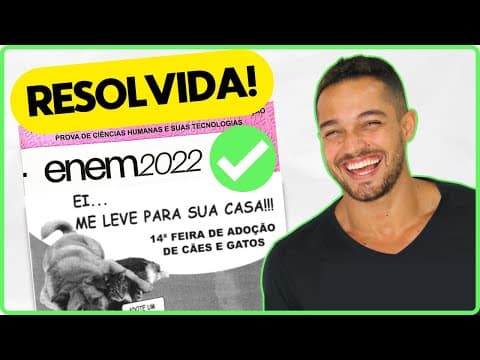 Thumbnail da aula: [RESOLVIDA] Questão 7 do ENEM 2022 | Prova de Linguagens ENEM | Profinho