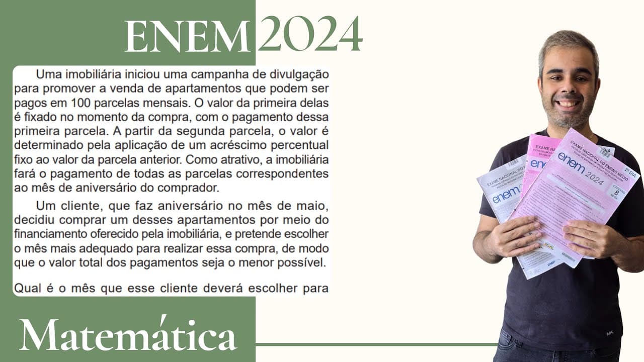 Thumbnail: ENEM 2024 - Uma imobiliária iniciou uma campanha de divulgação para promover a venda de apartamentos