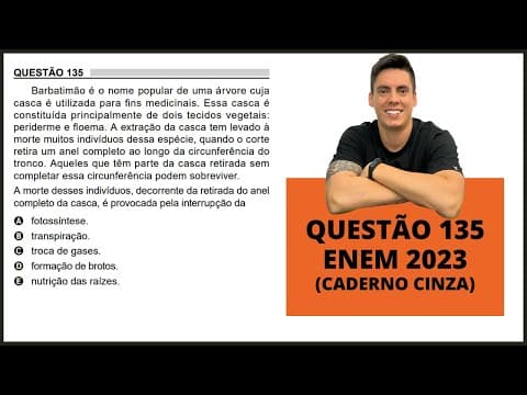 Thumbnail da aula: BIOLOGIA ENEM 2023! "Barbatimão é o nome popular de uma árvore..."