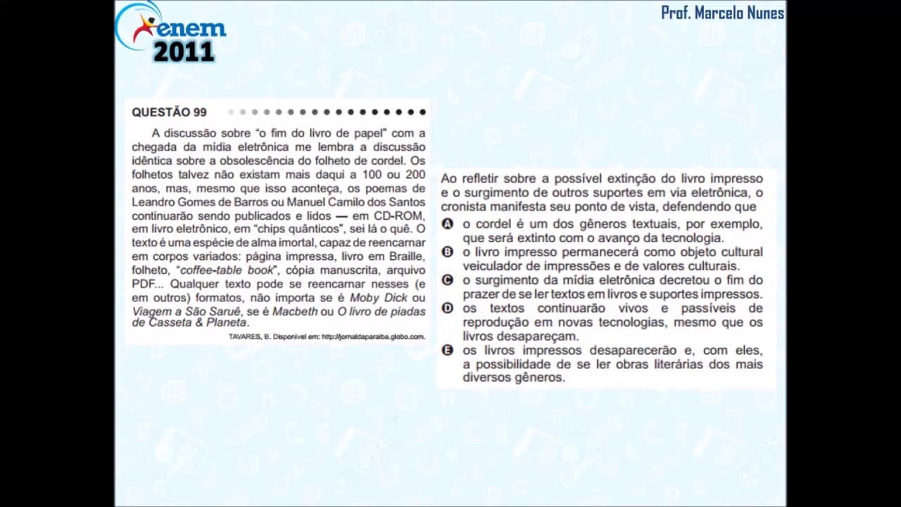 Thumbnail: Enem 2011: compreensão de textos (livro digital).