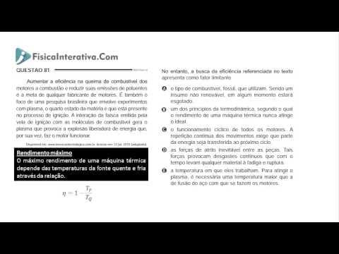 Thumbnail da aula: Física ENEM 2012 - Motor a combustão e as leis da termodinâmica