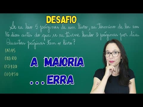 Thumbnail da aula: PROBLEMA DE MATEMÁTICA PARA CONCURSOS - Questão com EQUAÇÃO DO 1º GRAU