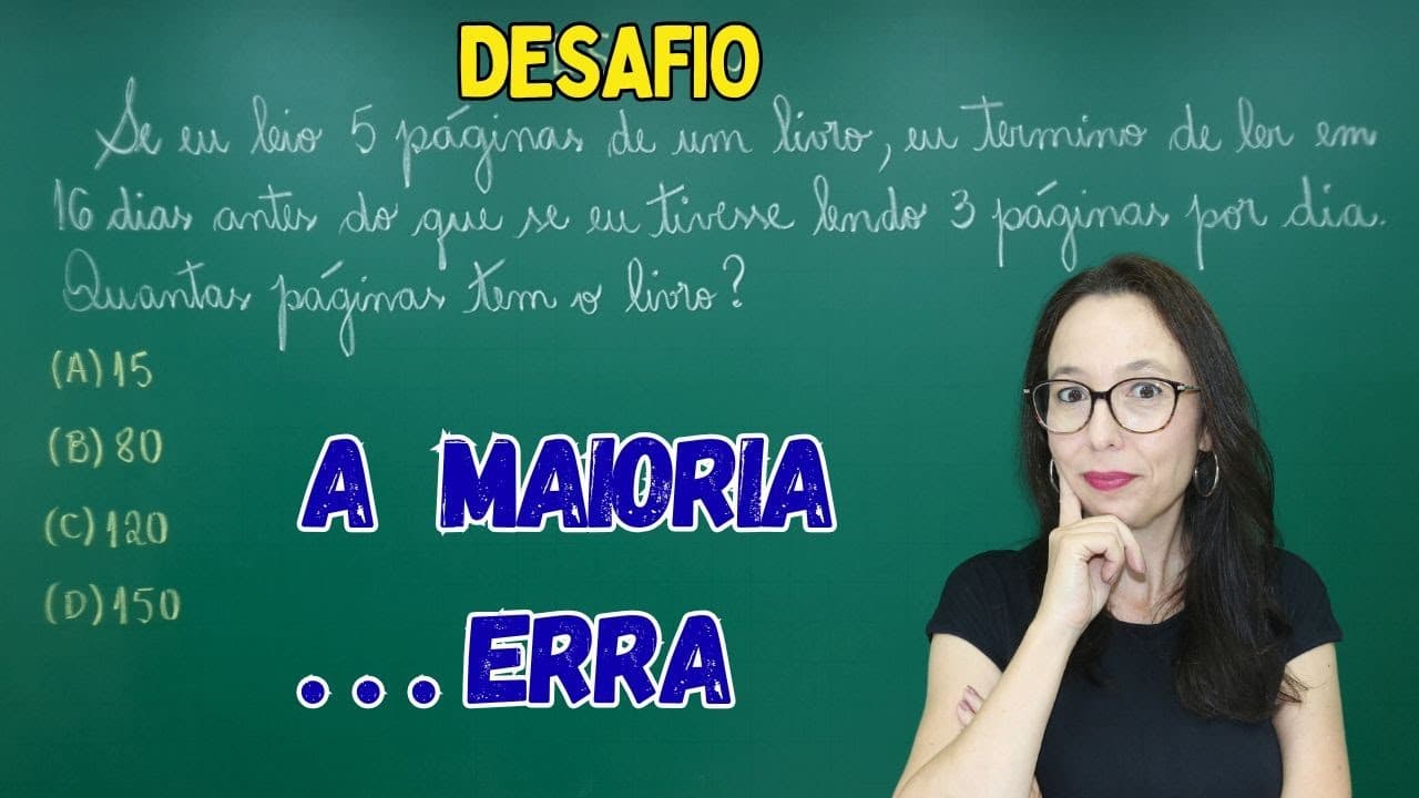 Thumbnail: PROBLEMA DE MATEMÁTICA PARA CONCURSOS - Questão com EQUAÇÃO DO 1º GRAU