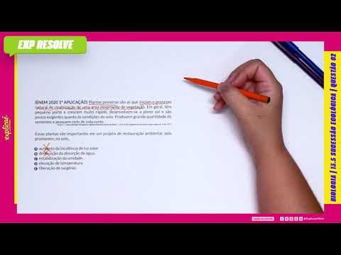 Thumbnail da aula: PLANTAS PIONEIRAS SÃO AS QUE INICIAM O PROCESSO NATURAL DE CICATRIZAÇÃO(...) | SUCESSÃO ECOLÓGICA