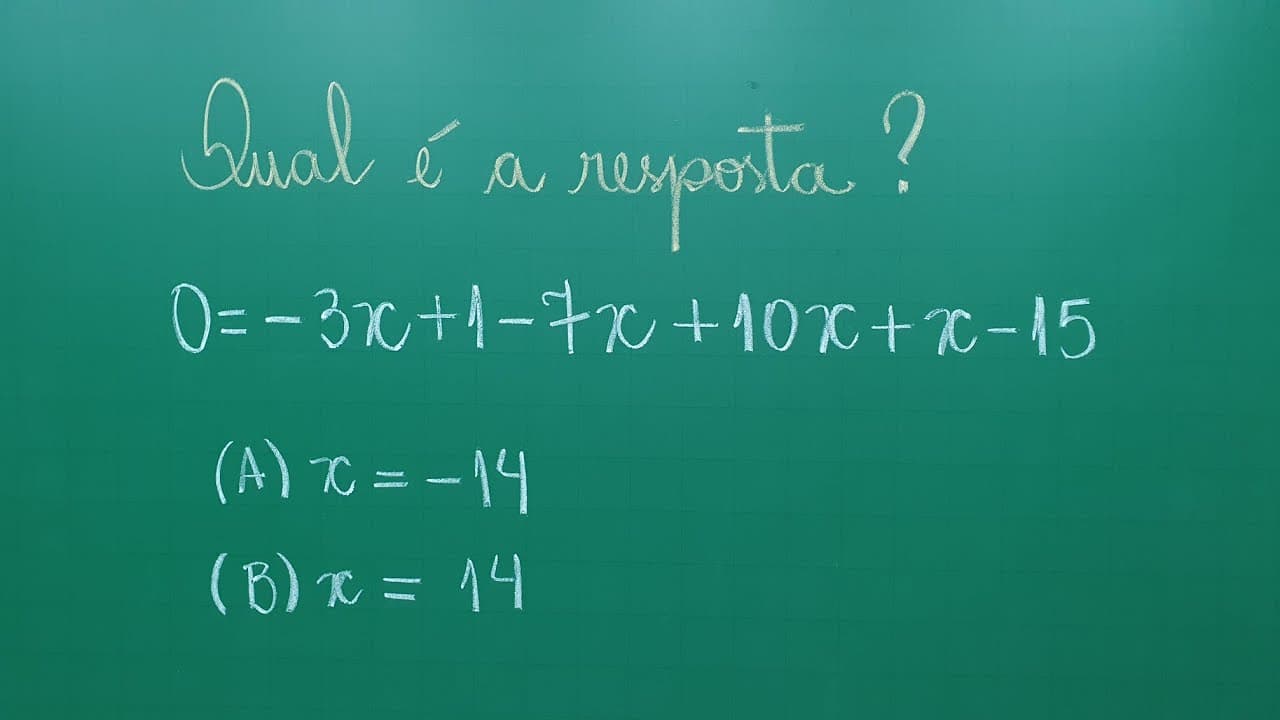 Thumbnail: QUAL É A RESPOSTA CORRETA? EQUAÇÃO DO 1º GRAU - Professora Angela Matemática