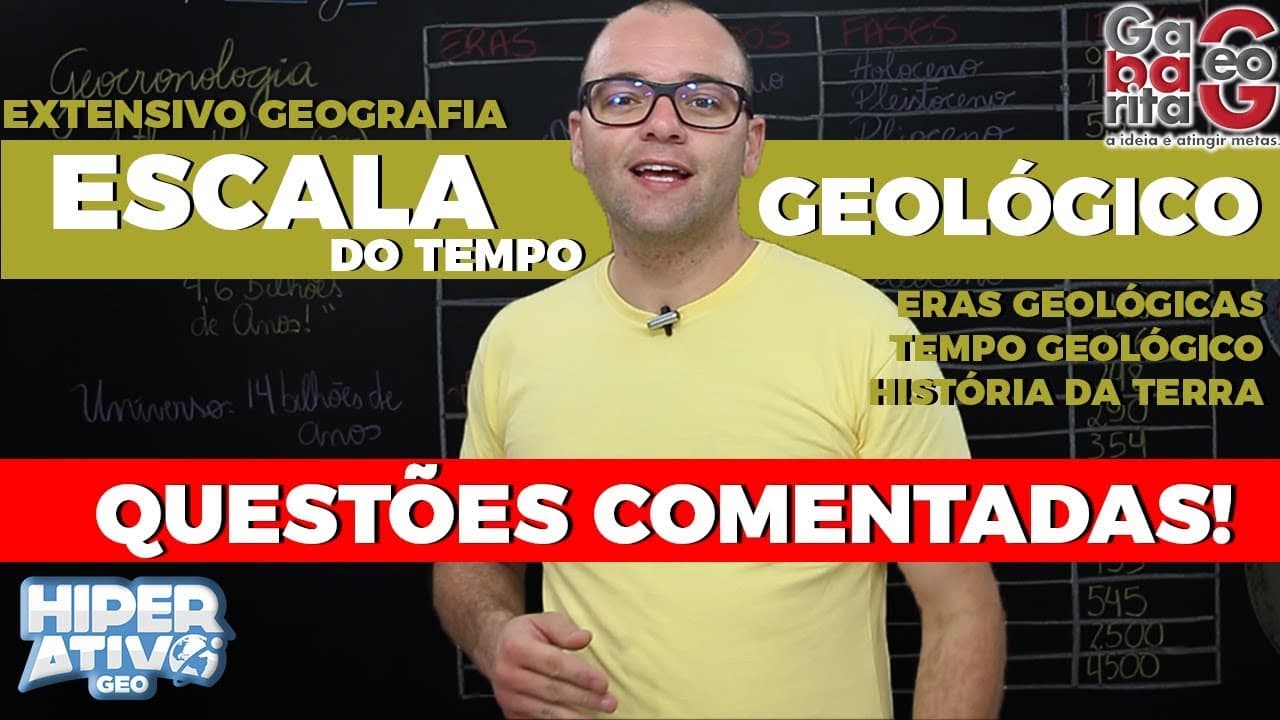 Thumbnail: Questões de Geografia pro Enem - Escala Geológica - O Tempo das Rochas na Geologia
