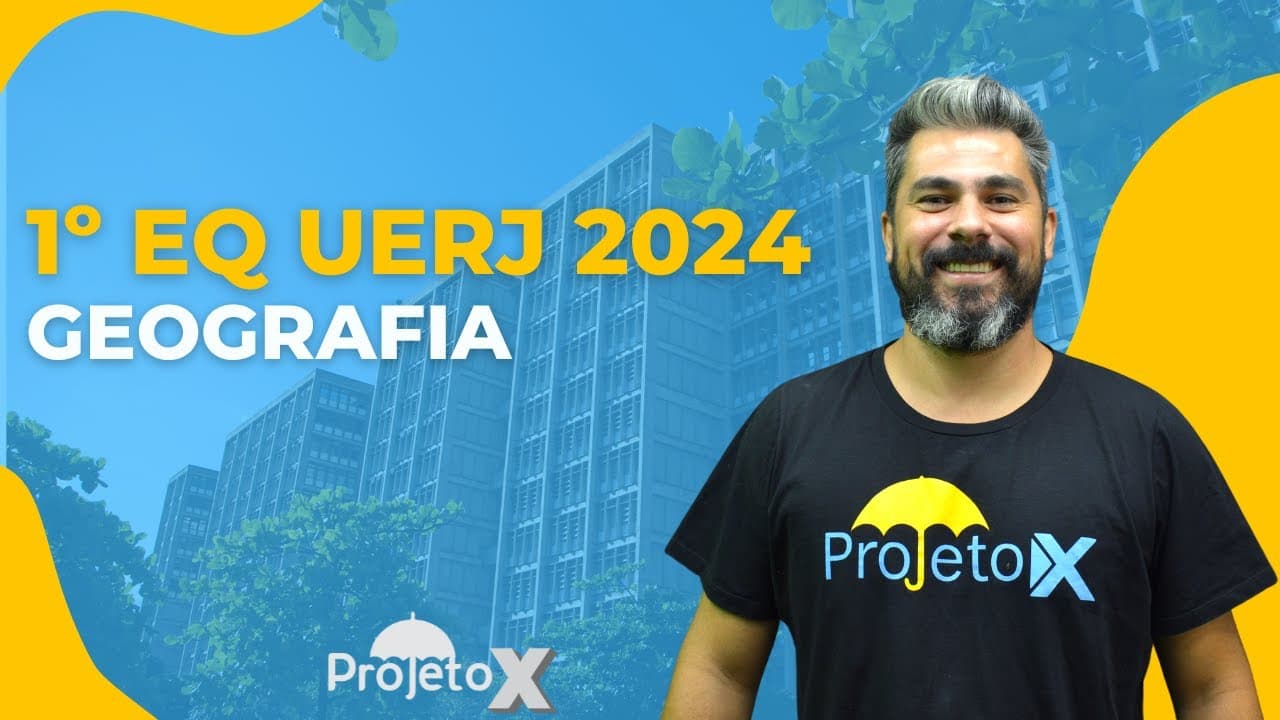 Thumbnail: Resolução 1º EQ UERJ 2024 - GEOGRAFIA | Prof. Zé Bonner | Ao Vivo