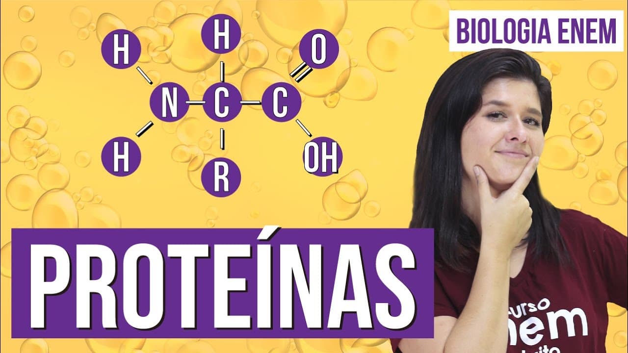 Thumbnail: PROTEÍNAS: o que são, exemplos, função, estrutura, aminoácidos | Resumo de Biologia para o Enem