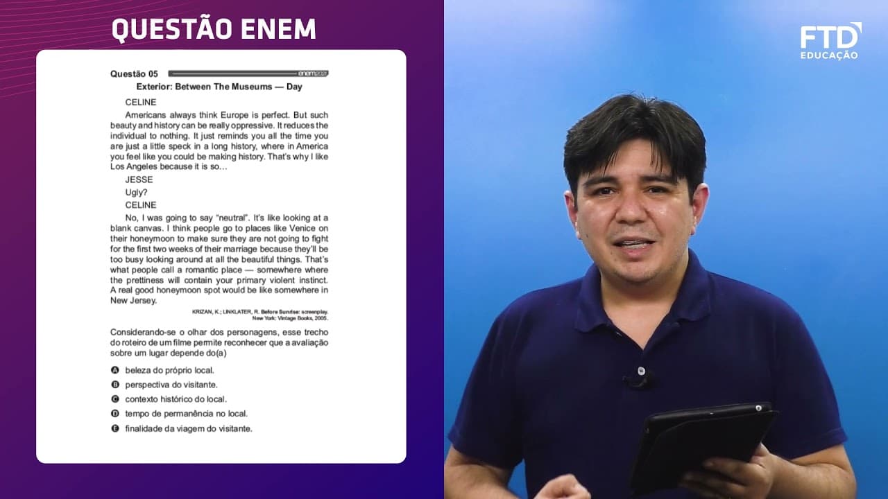 Thumbnail: FTD Resolve – Enem 2021 | Língua Inglesa – Questão 05 (prova azul)