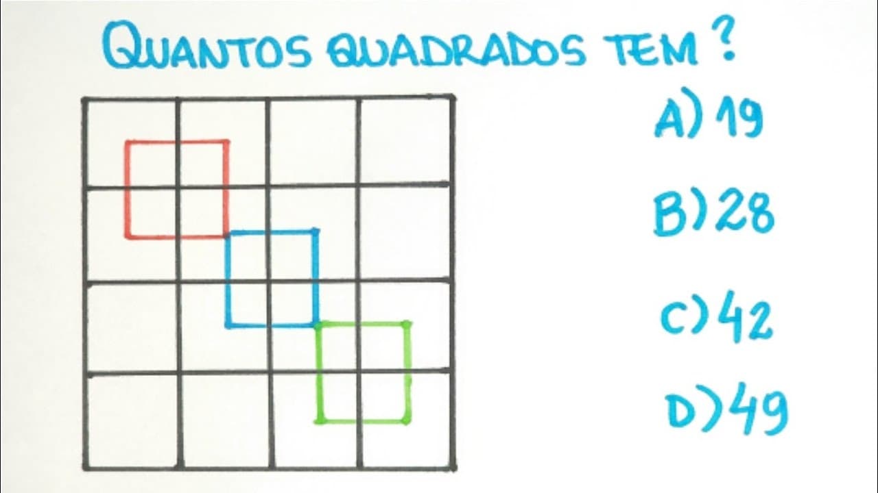 Thumbnail: 🔥 HELP MATEMÁTICA BÁSICA | Quantos quadrados há na figura?