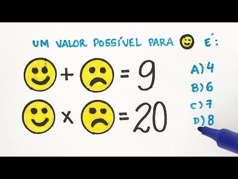 Thumbnail da aula: 🔥 HELP MATEMÁTICA BÁSICA | Desafio lógico dos emojis