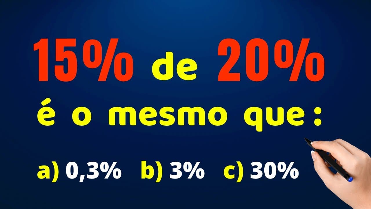 Thumbnail: 😱DESAFIO DE PORCENTAGEM !! CONSEGUE RESOLVER ?? Matemática básica todo dia.📚🚀