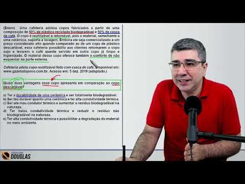 Thumbnail da aula: ENEM 2023 A cafeteria adotou copos fabricados a partir de uma composição