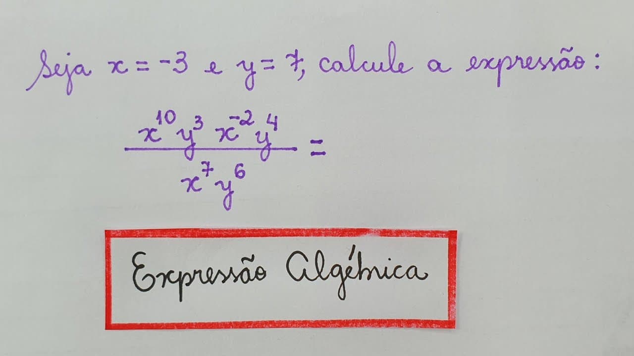 Thumbnail: 👁‍🗨 Valor Numérico de uma Expressão Algébrica - Professora Angela Matemática