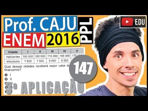 Thumbnail da aula: [ENEM 2016 PPL] 147 📓 PROBABILIDADE O quadro apresenta cinco cidades de um estado, com seus