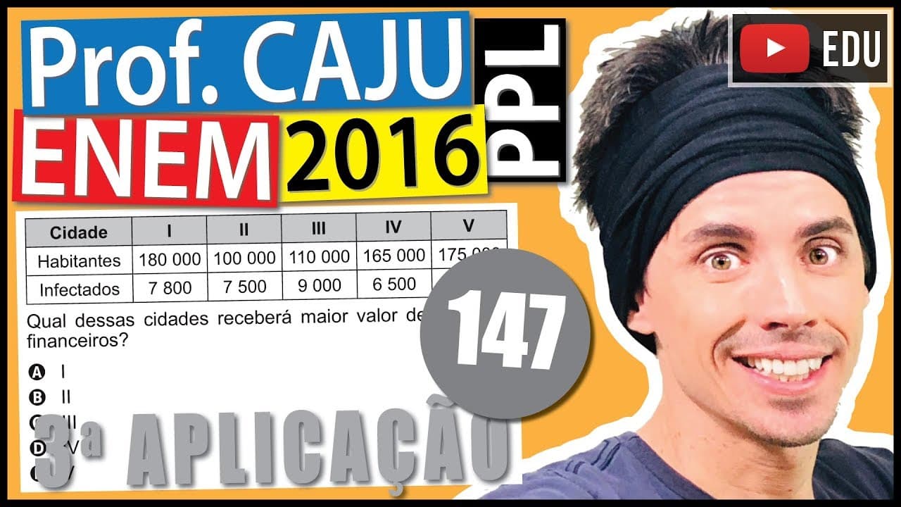 Thumbnail: [ENEM 2016 PPL] 147 📓 PROBABILIDADE O quadro apresenta cinco cidades de um estado, com seus