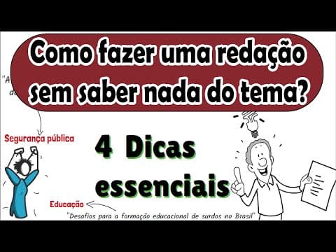 Thumbnail da aula: Como fazer uma redação sem saber nada do tema? 4 dicas essenciais | Desenhando a Solução