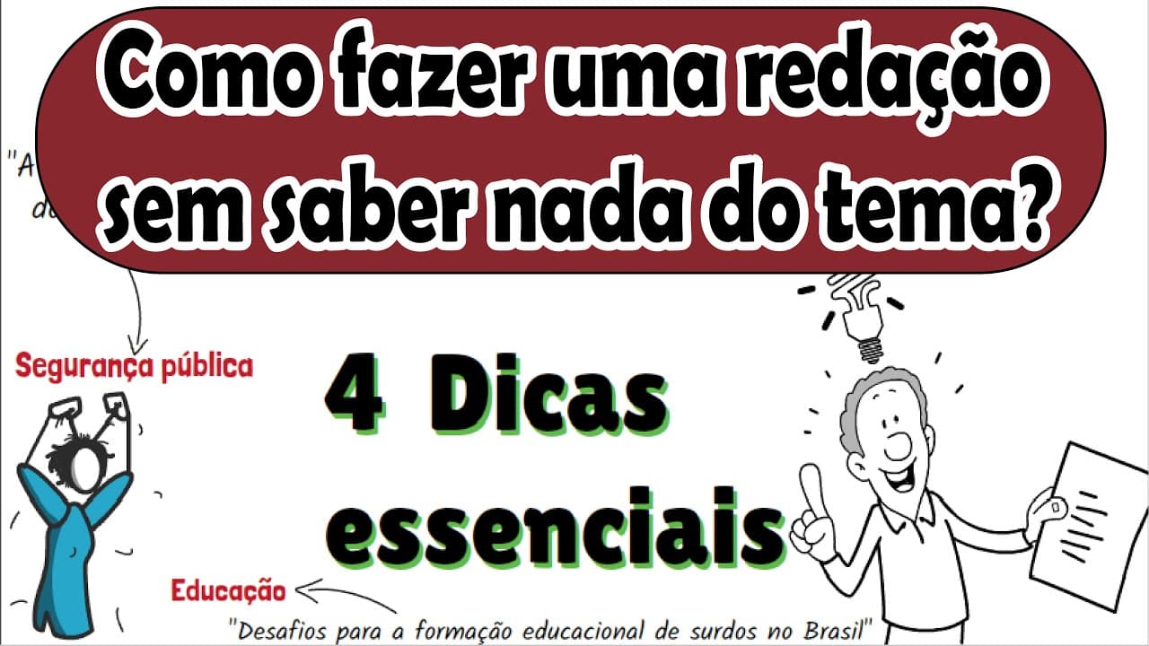 Thumbnail: Como fazer uma redação sem saber nada do tema? 4 dicas essenciais | Desenhando a Solução