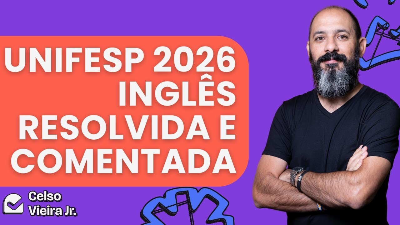 Thumbnail: UNIFESP 2026 - INGLÊS - CORRIGIDA E COMENTADA