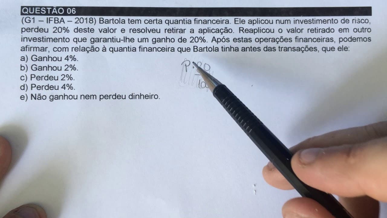 Thumbnail: PORCENTAGEM 06 (Revisão de conteúdos para UFSC 2019)