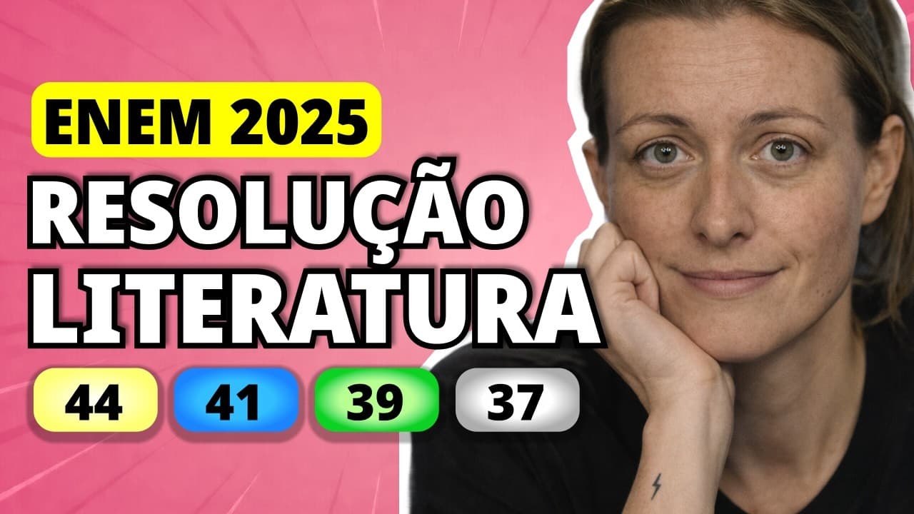 Thumbnail: ENEM 2025 Linguagens – Questão 44 | Origem, tradição e resistência Foi sentada em seu banco de