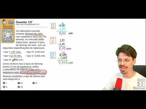 Thumbnail da aula: [ENEM 2025 PPL] 137 📘 SUBTRAÇÃO Um laboratório precisa comprar lâminas de vidro com espessura de 2