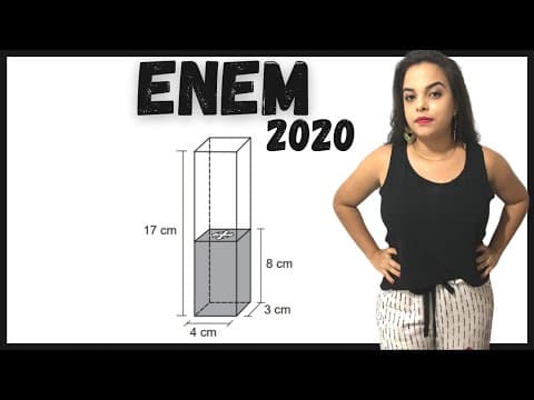 Thumbnail da aula: ENEM 2020 - GEOMTRIA ESPACIAL - Num recipiente com a forma de paralelepípedo reto-retângulo