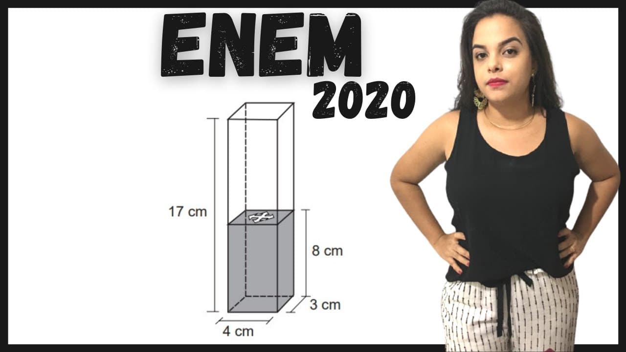 Thumbnail: ENEM 2020 - GEOMTRIA ESPACIAL - Num recipiente com a forma de paralelepípedo reto-retângulo