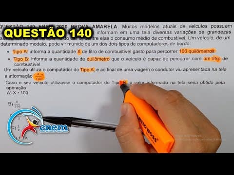 Thumbnail da aula: 🔵 ENEM 2020 QUESTÃO 140 PROVA AMARELA. Muitos modelos atuais de veículos possuem computador de bordo