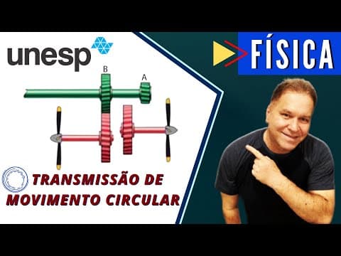 Thumbnail da aula: UNESP - FÍSICA -  TRANSMISSÃO DE MOVIMENTO CIRCULAR UNIFORME