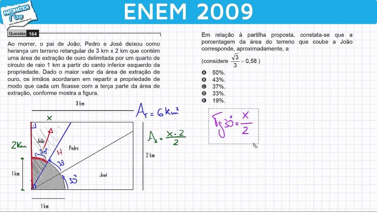 Thumbnail: ENEM 2009 Matemática #29 - Trigonometria e Música para Decorar Seno, Cosseno e Tangente