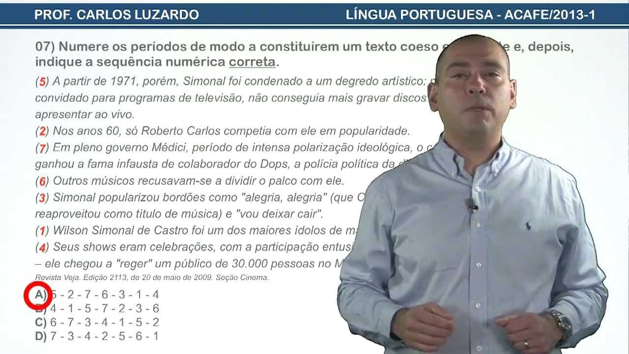 Thumbnail: Resolução da prova de Português ACAFE 2013/1