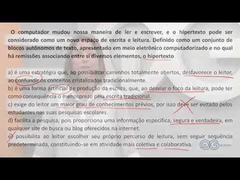 Thumbnail da aula: Português - Conceito de hipertexto e hiperleitor - ENEM