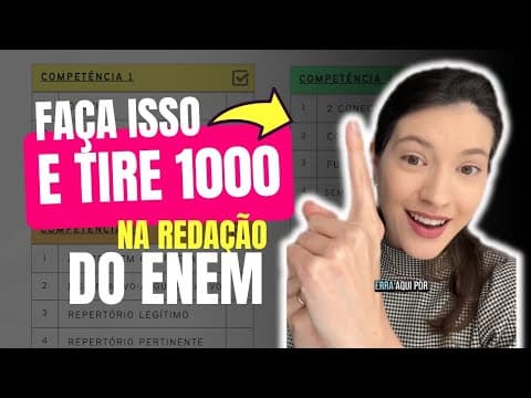 Thumbnail da aula: ✅ Checklist COMPLETO para Gabaritar a Redação do ENEM (Passo a Passo 2025!)