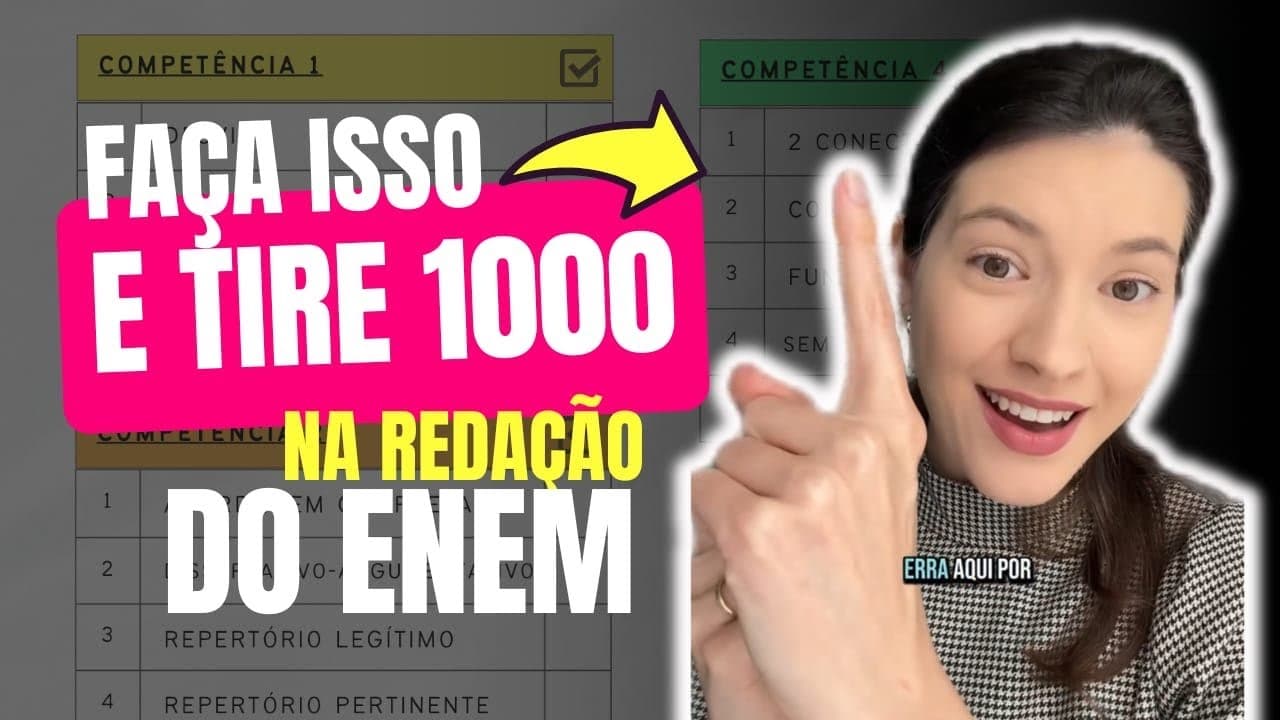 Thumbnail: ✅ Checklist COMPLETO para Gabaritar a Redação do ENEM (Passo a Passo 2025!)