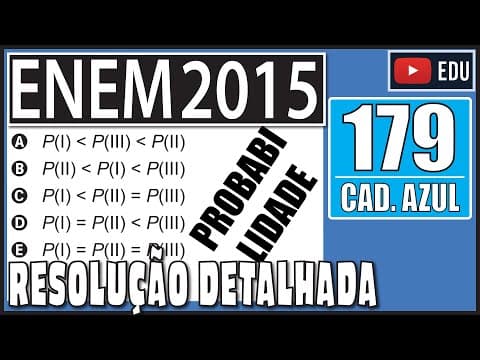 Thumbnail da aula: [ENEM 2015] 179 📘 PROBABILIDADE Uma competição esportiva envolveu 20 equipes com 10 atletas cada