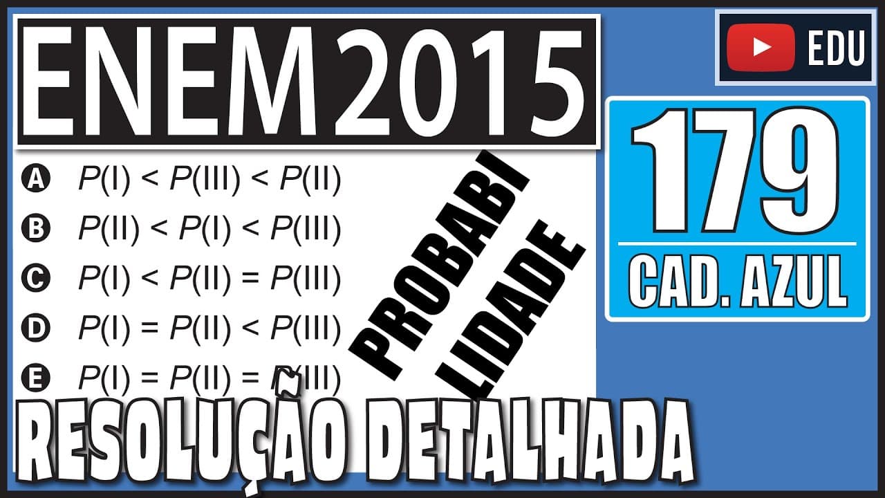 Thumbnail: [ENEM 2015] 179 📘 PROBABILIDADE Uma competição esportiva envolveu 20 equipes com 10 atletas cada