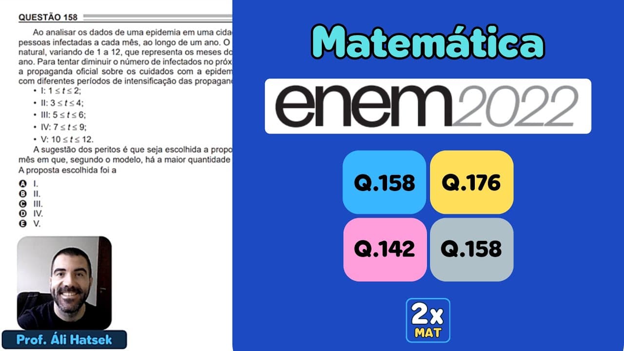 Thumbnail: Resolução Matemática ENEM 2022 - Questão 158 - Caderno Azul - Ao analisar os dados de uma epidemia