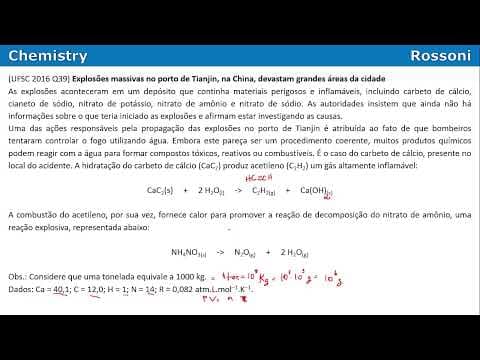 Thumbnail da aula: UFSC 2016 Q39 - Estequiometria e gases