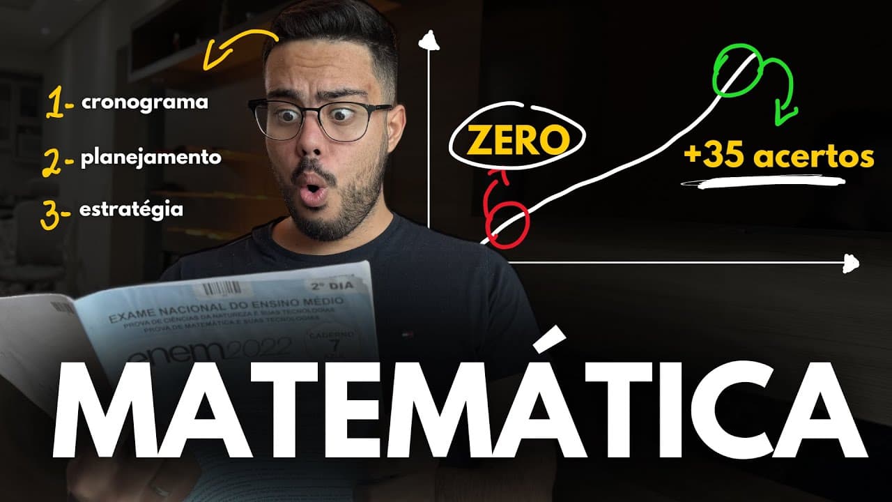 Thumbnail: 🔥Como ESTUDAR MATEMÁTICA na RETA FINAL do Enem [5 MESES ENEM 2024]