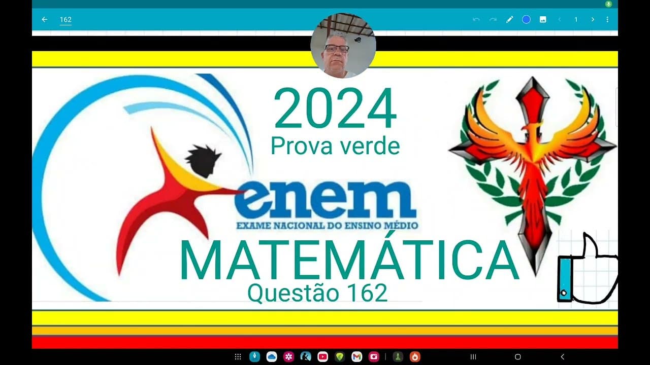 Thumbnail: ENEM 2024 MATEMÁTICA questão 162,A umidade relativa do ar é um dos indicadores utilizados na meteoro