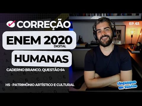 Thumbnail da aula: ENEM 2020 digital: O RENASCIMENTO (CH | H5 | Patrimônio artístico e cultural | Branco, 64) #63