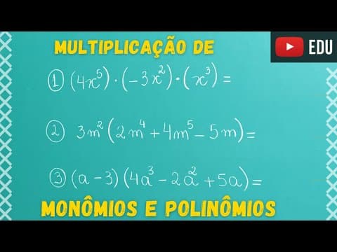 Thumbnail da aula: Multiplicação de Monômios e Polinômios - Professora Angela