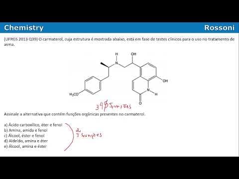 Thumbnail da aula: UFRGS 2013 Química - Questão 39 - funções orgânicas e o tratamento para asma