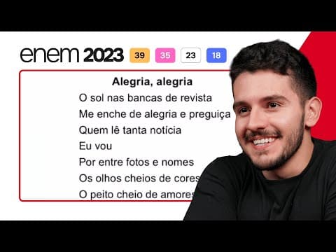 Thumbnail da aula: ENEM 2023 - Embora oriundas de momentos históricos diferentes, essas letras de canção