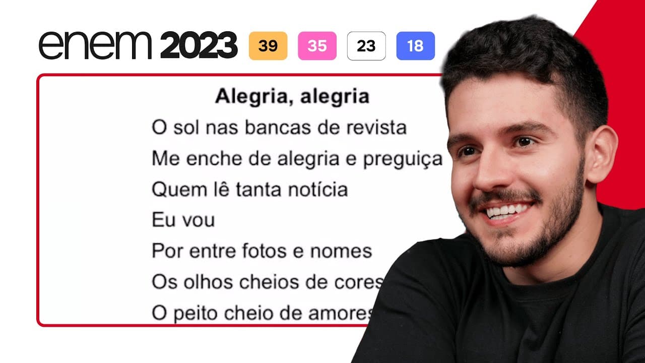 Thumbnail: ENEM 2023 - Embora oriundas de momentos históricos diferentes, essas letras de canção